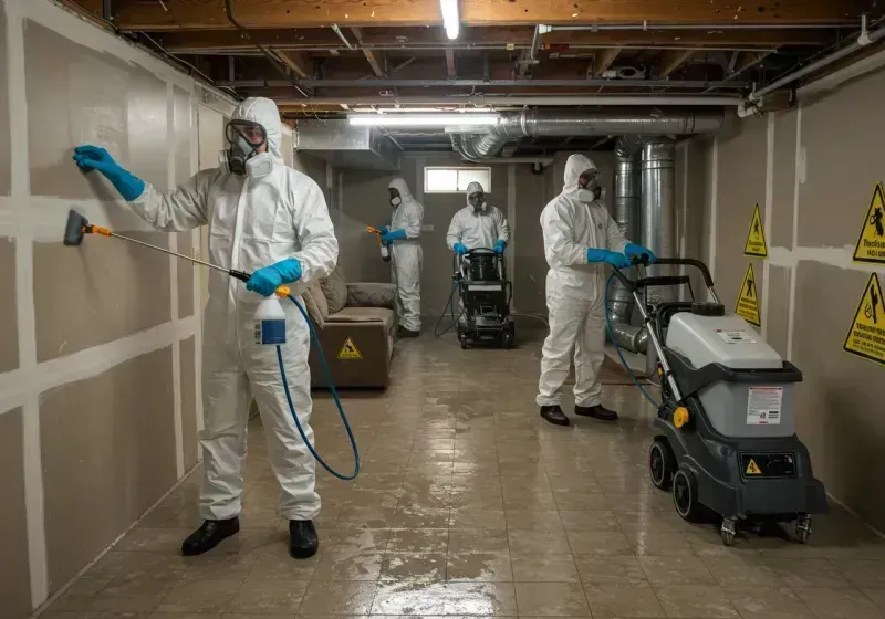 Basement Moisture Removal and Structural Drying process in East Rockaway, NY